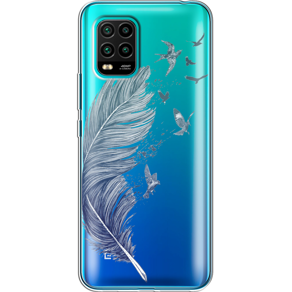 Чехол с рисунком Boxface Xiaomi Mi 10 Lite Feather Прозрачный силикон (39438-cc38-39438)