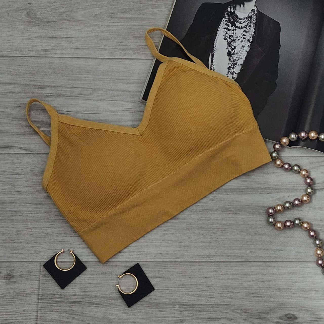 Комплект нижнего белья в рубчик S/M Желтый (1755798791) - фото 3 Комплект нижнего белья в рубчик S/M Желтый (1755798791) - фото 3