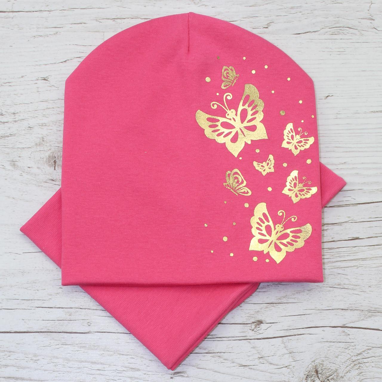 Детская шапка с хомутом Кahta р. 52-56 розовый (OC-352)