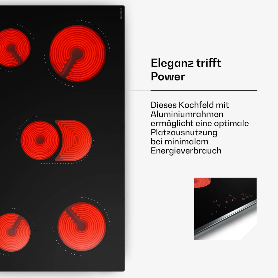 Стеклокерамическая варочная панель Klarstein VeroSteel 90 см варочная плита 8400 Вт (10047183) - фото 2