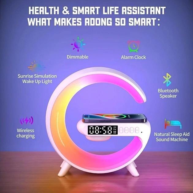 Ночник Smart Light Sound Machine с беспроводной зарядкой 15W - фото 3