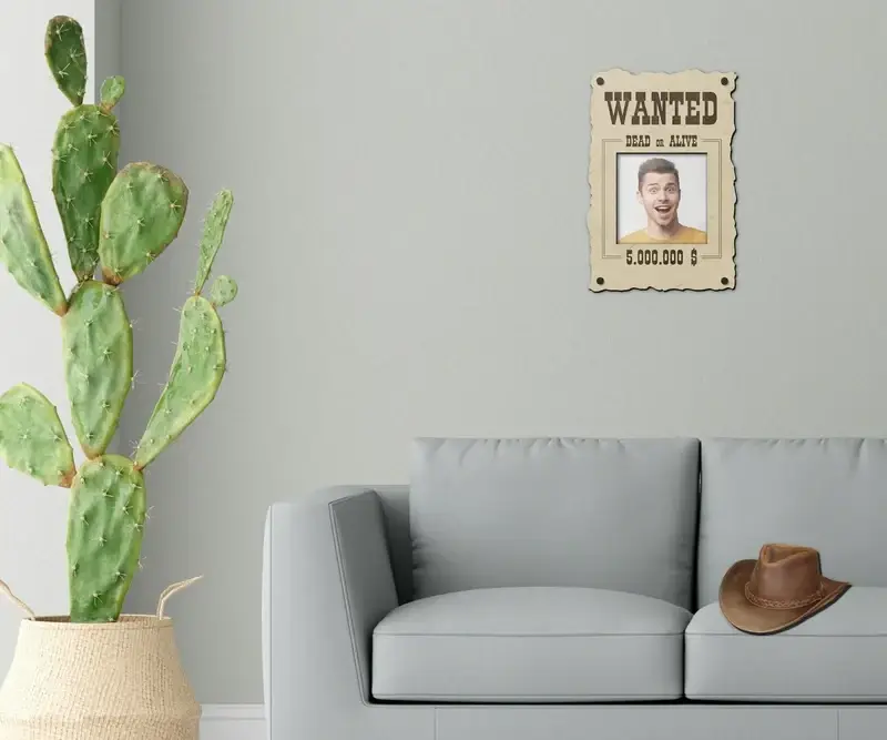 Фоторамка з плакатом Розшукується Живий або мертвий на 1 фото Натуральний (wanted_6x6) - фото 2