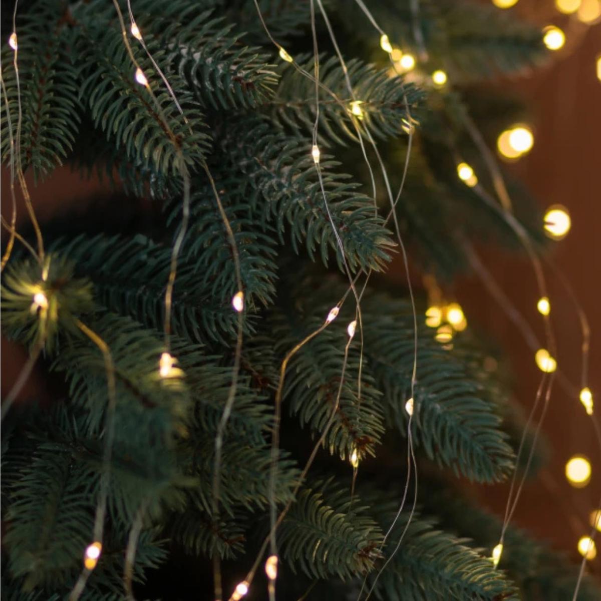 Гирлянда роса Конский хвост 200 LED USB 10 нитей по 2 м Теплый желтый (GKHV-200)