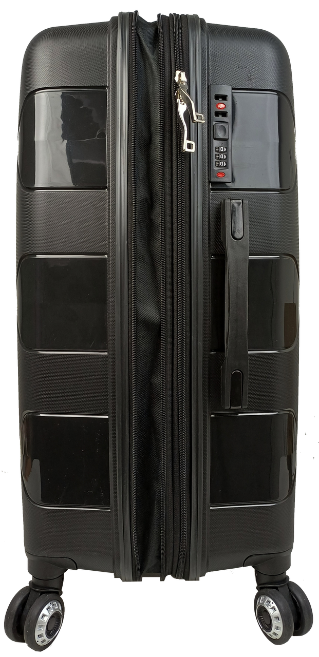 Чемодан пластиковый средний Reymond из полипропилена 80 л Черный - фото 7