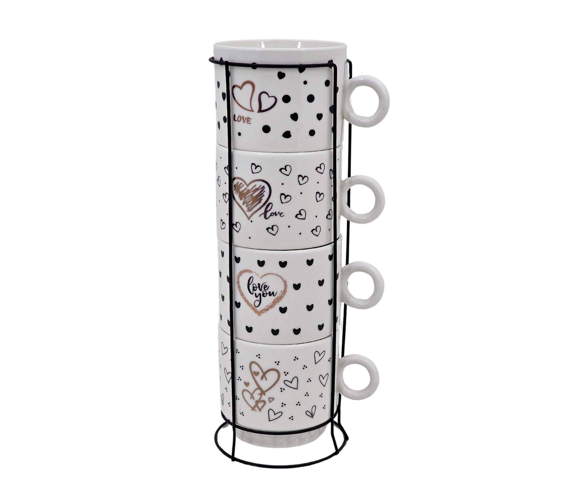 Чашки на підставці R32777 Love 5 пр. 250 мл (2200000366641)