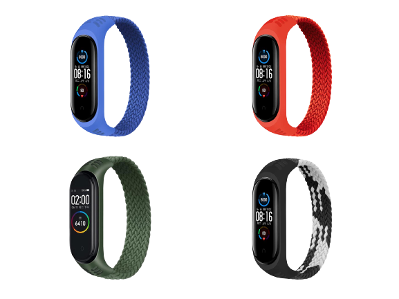 Набір ремінців Elastic Nylon Style BeCover для Xiaomi Mi Smart Band 5/Mi Smart Band 6 Size M Boy 4 кольора (706499)