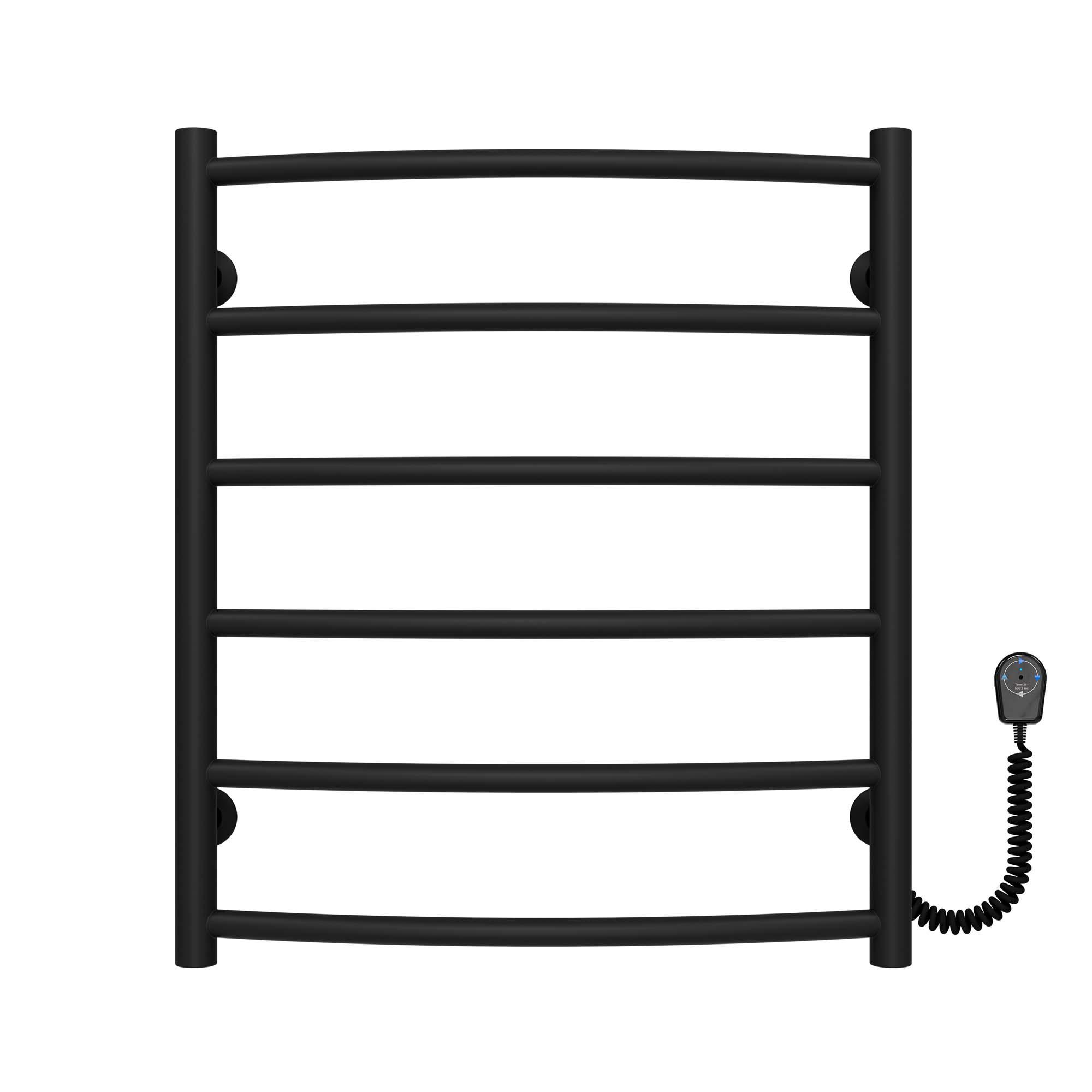 Полотенцесушитель электрический Deffi Классик П6 EF16 правое подключение нержавеющая сталь 500x600 мм Черный (C.DK.60.50.6.EBR5)