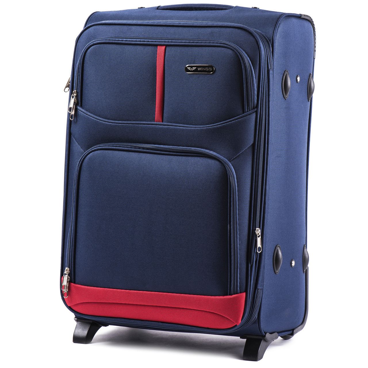 Чемодан тканевый Wings 206 средний на 2 колесах 64х43х28 см 60 л Синий
