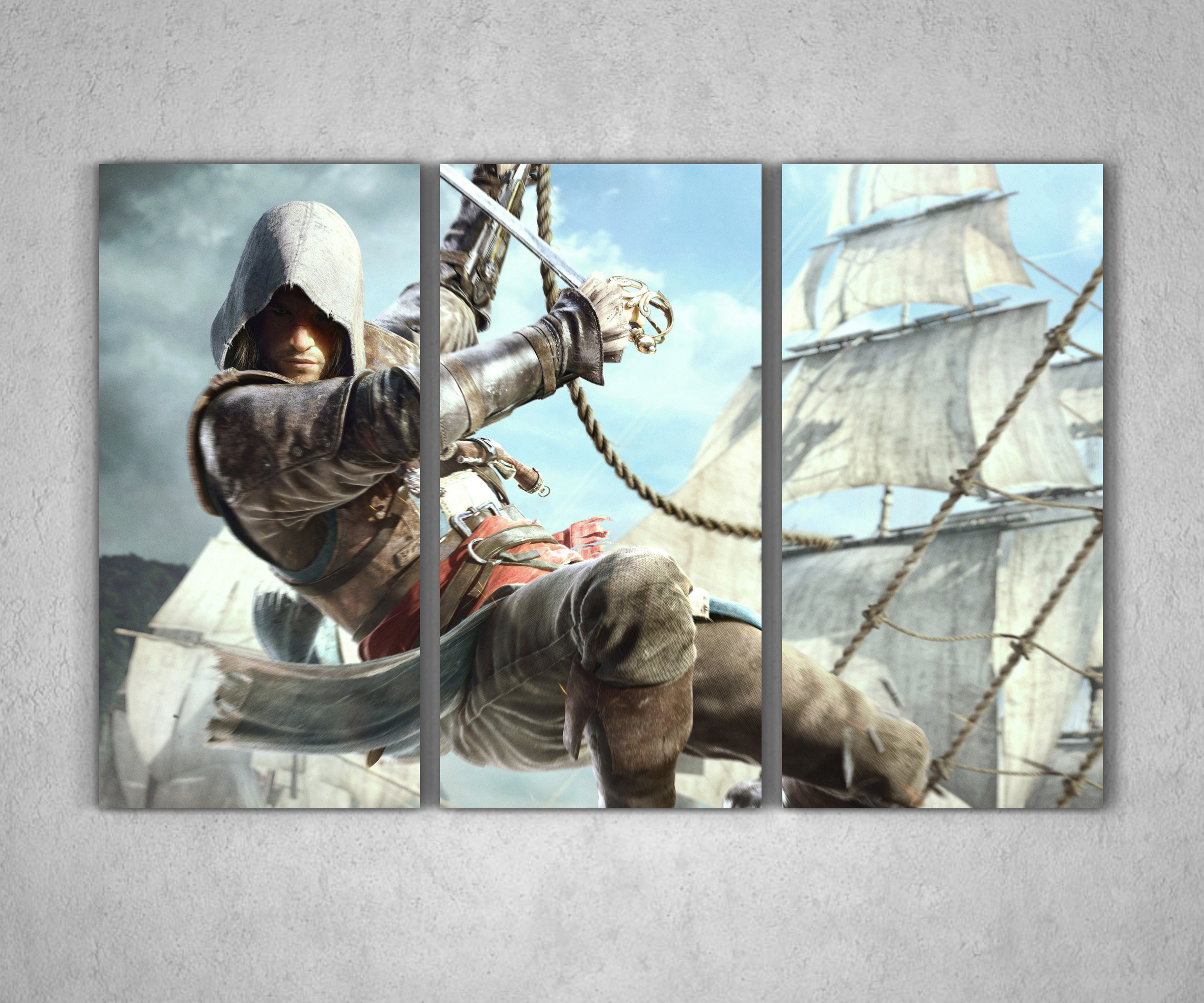 Картина для геймера Assassin's Creed 3 модуля 90х60 см