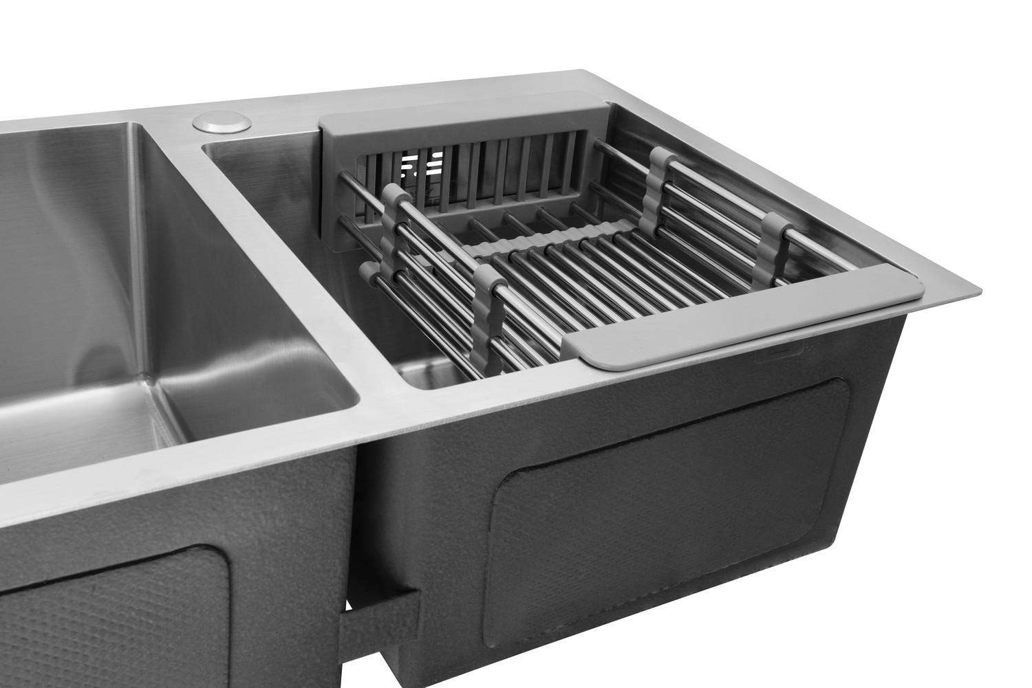 Мойка кухонная Kroner CV022805 прямоугольная из нержавеющей стали 780x430 мм (136408) - фото 6