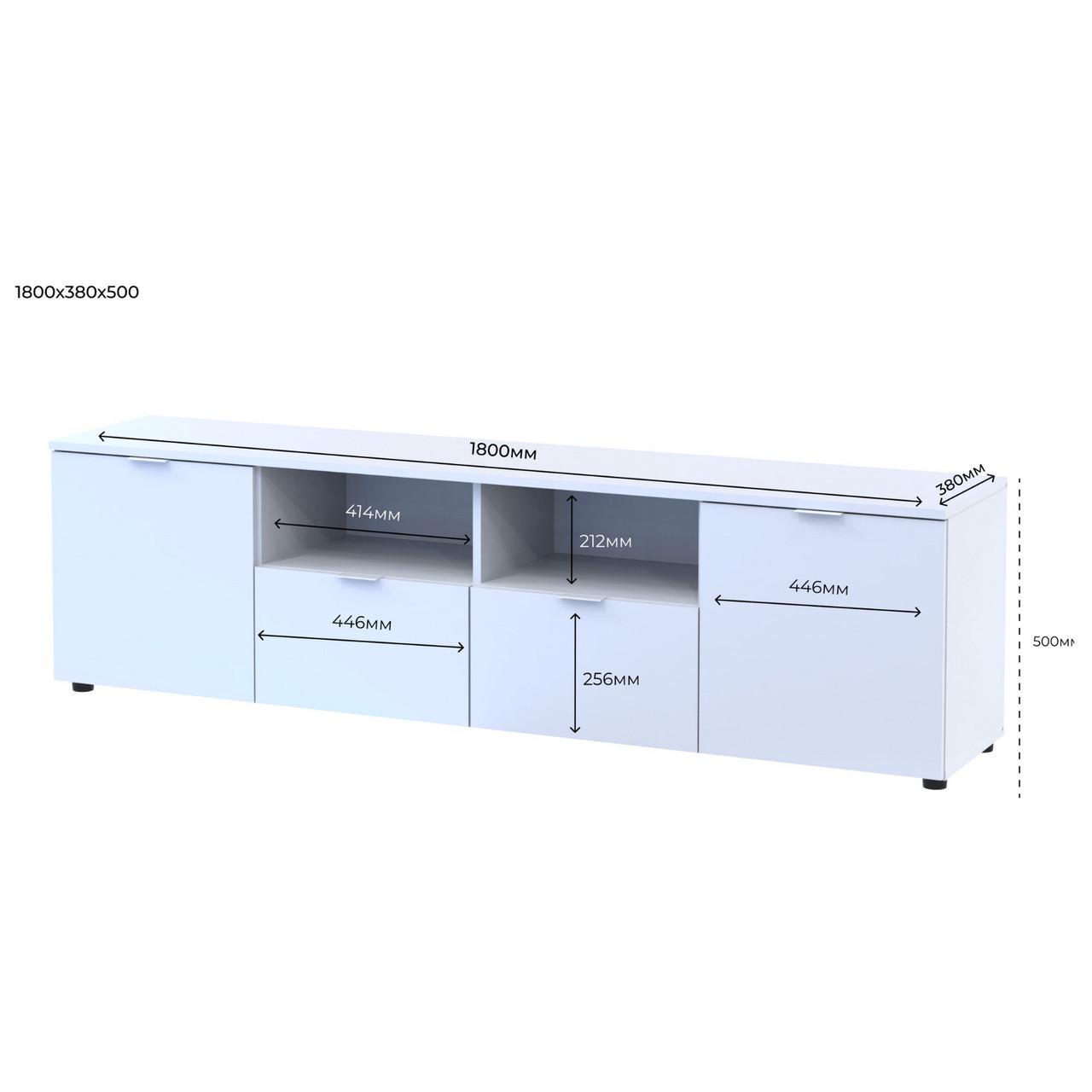 Тумба під ТВ Doros Рон 4 180х38х50 см Білий (DRS-011298) - фото 2 Тумба під ТВ Doros Рон 4 180х38х50 см Білий (DRS-011298) - фото 2