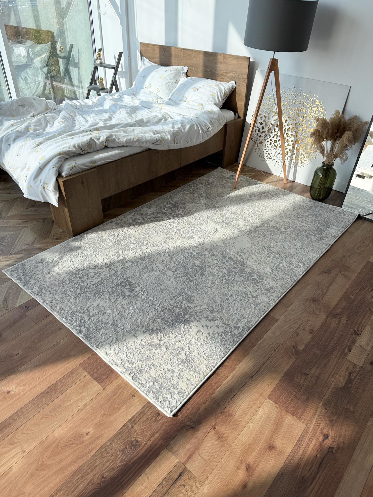 Килим прямокутний абстрактний 120х180 см Сірий