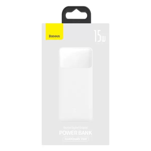 Павербанк BASEUS Bipow Digital Display 10000 mAh 15 W 3 A 2USB/Type-C White (PPDML-I02) - фото 12