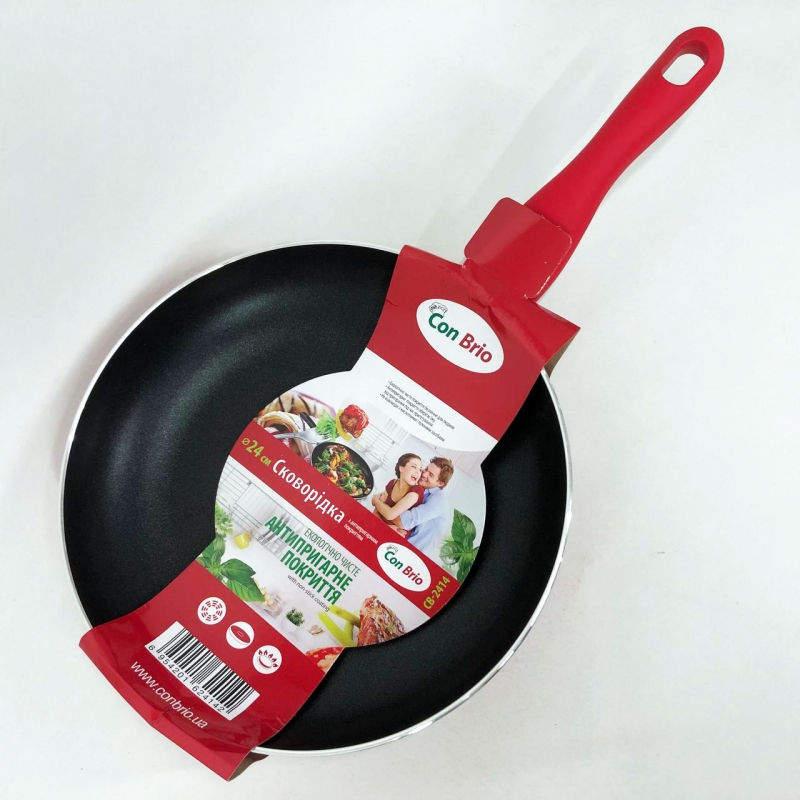 Сковорода Con Brio СВ-2414 антипригарна 24 см Red (tf5173) - фото 7