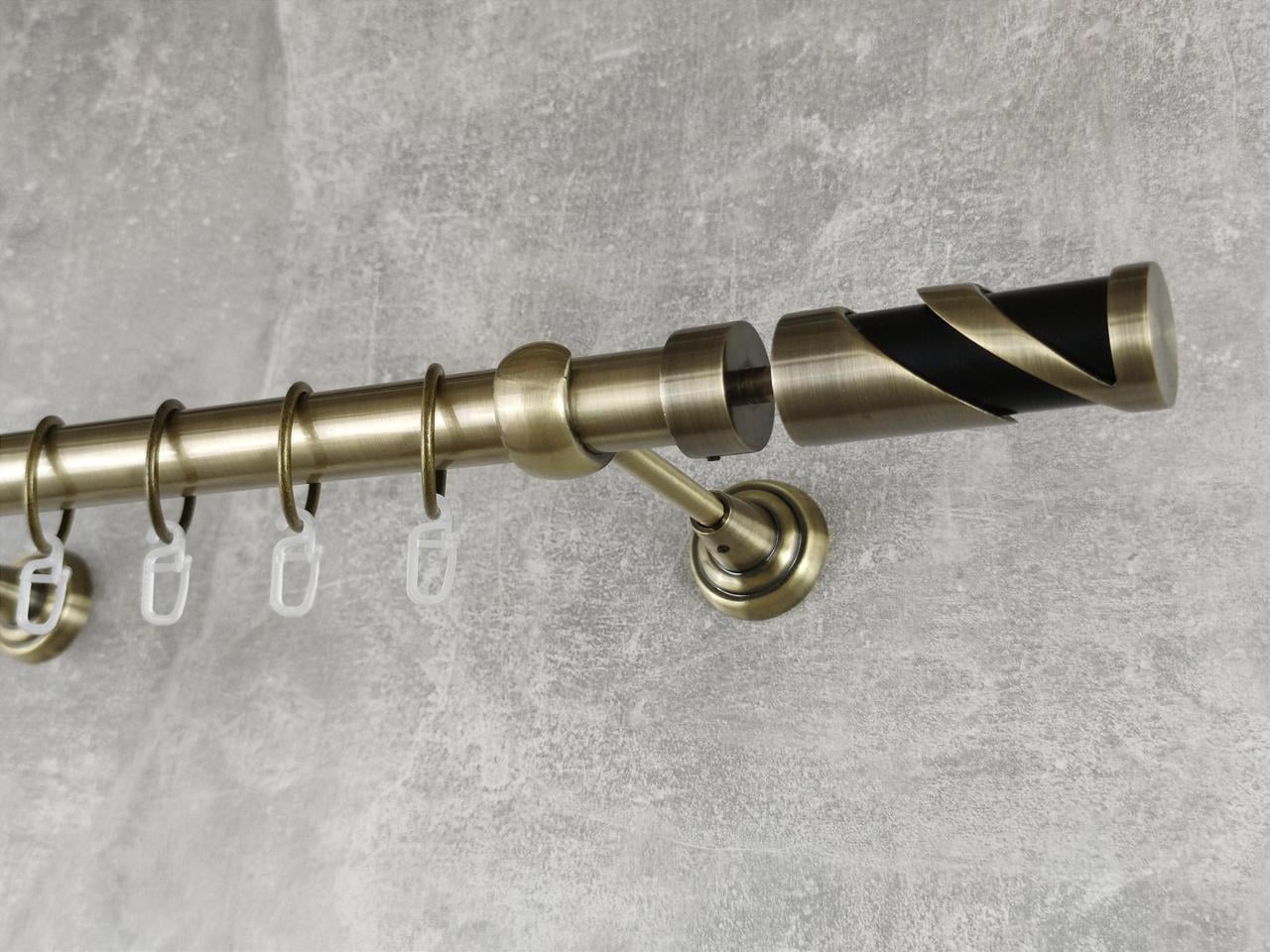 Карниз MStyle металлический для штор однорядный Сиена 25 мм гладкий 400 см Антик (5012439)