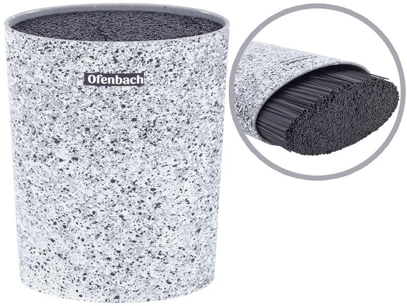 Подставка-колода Ofenbach Snow Marble для кухонных ножей 16х7х22,5 см овальная (NB-100210) - фото 2