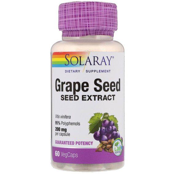 Экстракт виноградных косточек Solaray Grape Seed Extract 200 мг 60 Veg Caps (SOR-66118)