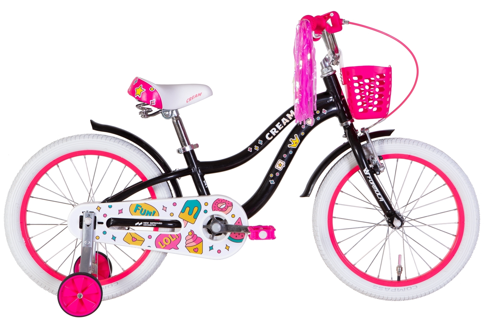 Велосипед дитячий Formula CREAM 18" Черный с розовым