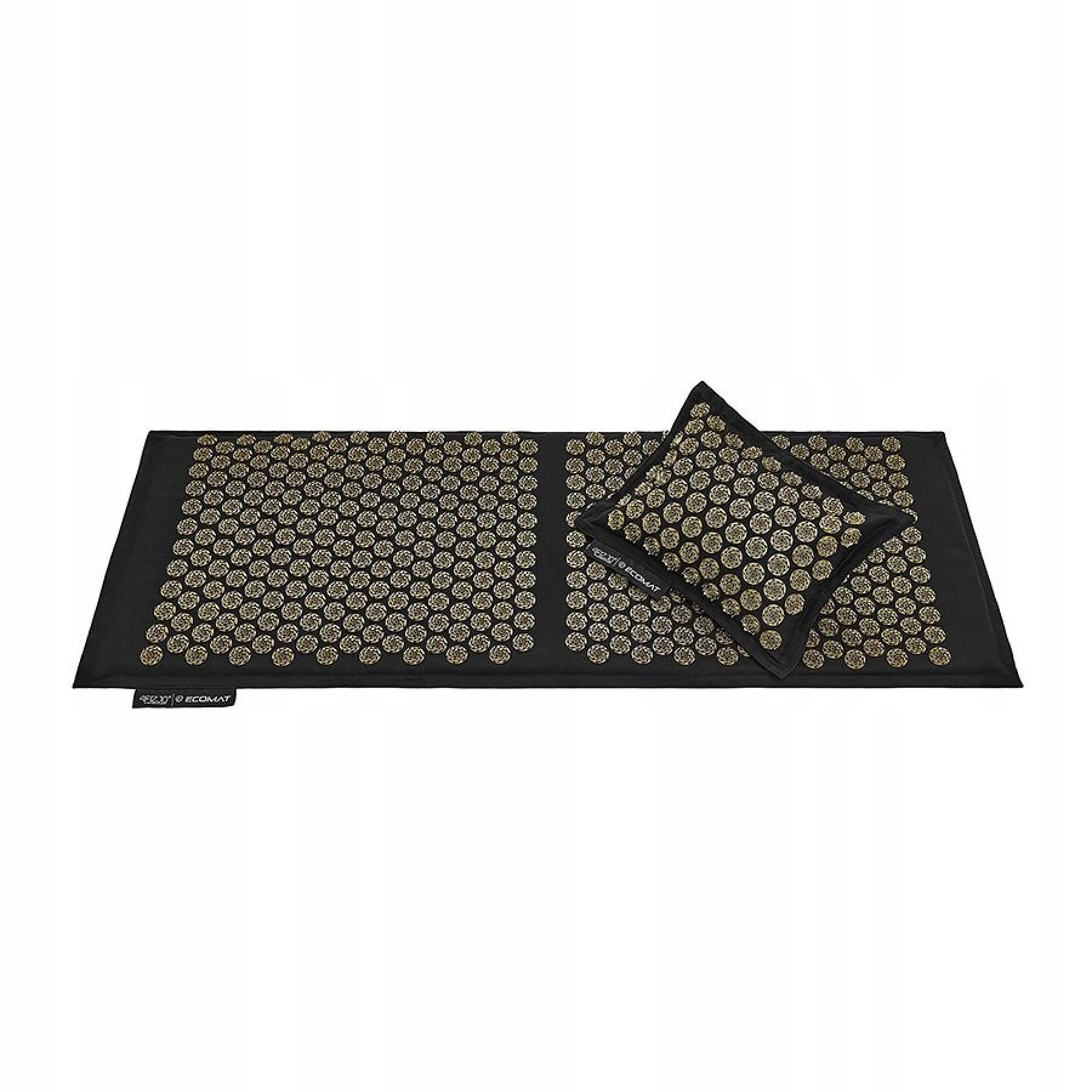 Коврик акупунктурный 4FIZJO Eco Mat Аппликатор Кузнецова с подушкой 130x50 см Black/Gold (25819) - фото 2