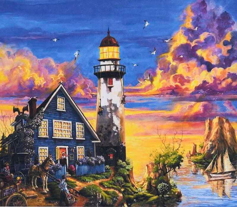 Картина за номерами TK Group 31396 30 Нічний маяк 30х40 см (110399)