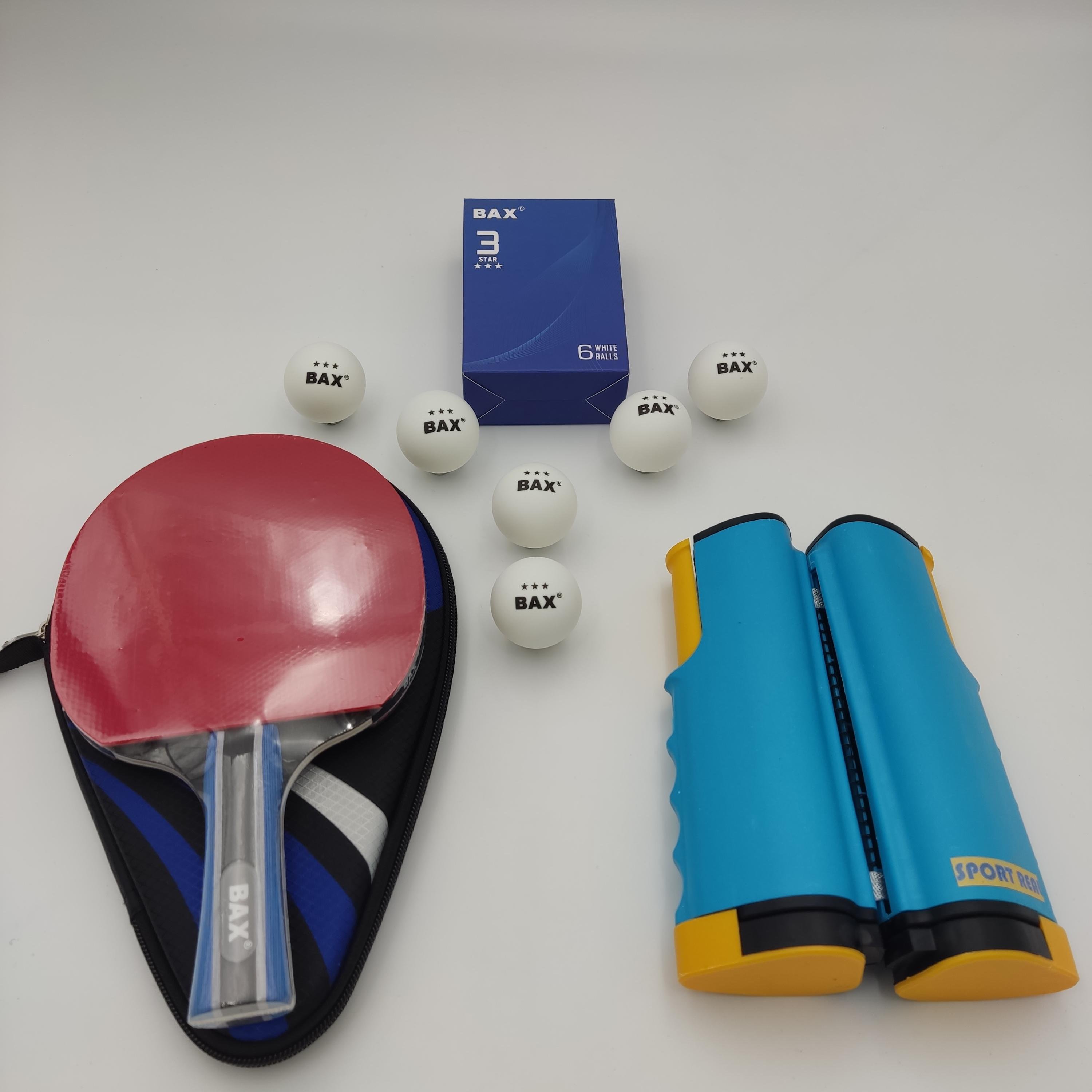 Ракетка для настільного тенісу Bax у чохлі з сіткою та м'ячиками 6 шт. (151311+151309+151312)