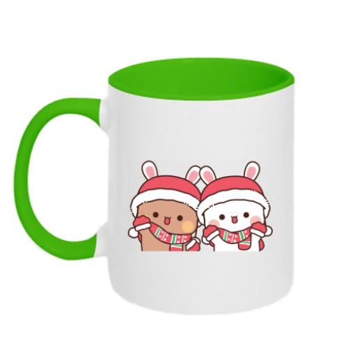 Чашка двухцветная Winter Bubu and Dudu 320 мл Белый с салатовым (16170232-37-196004)