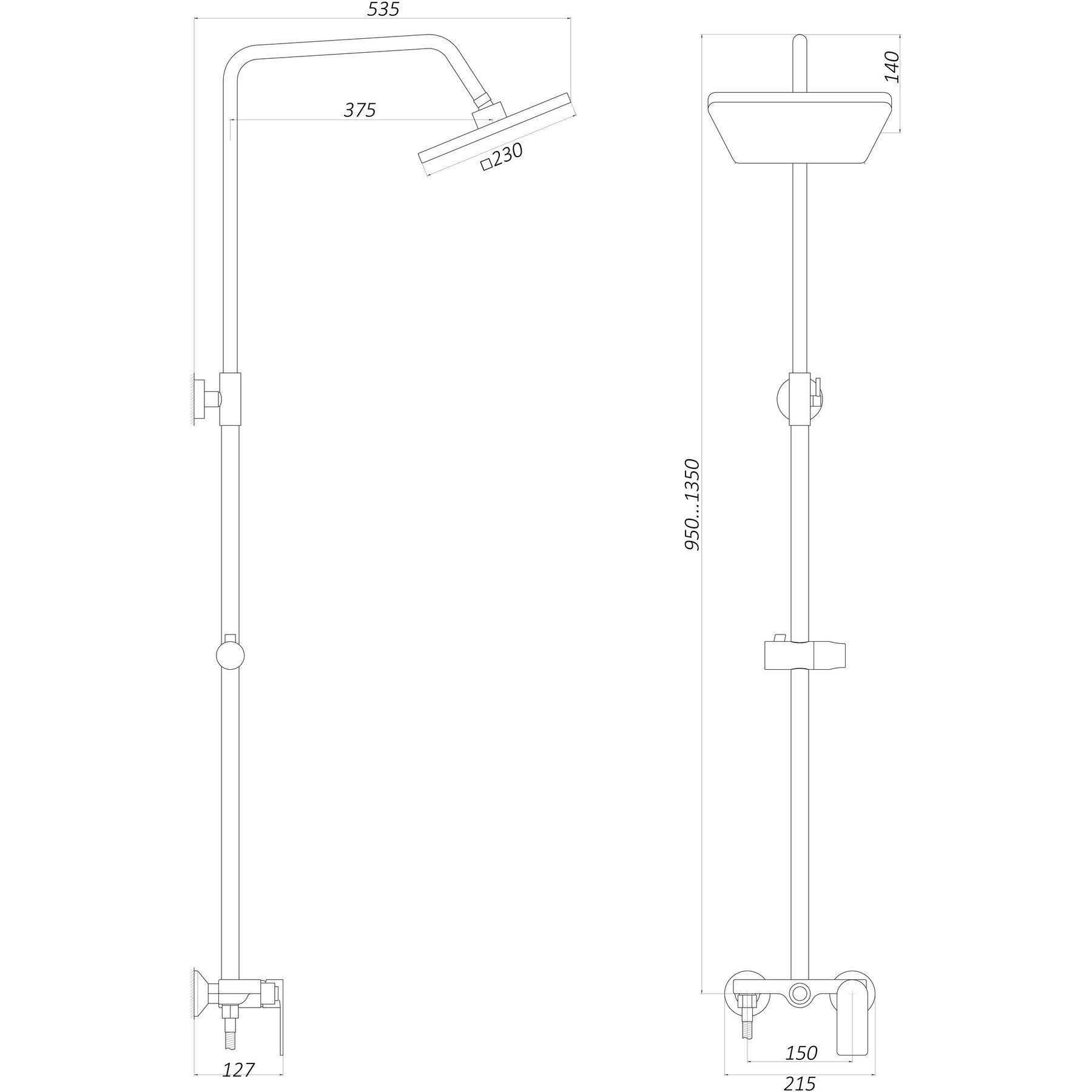 Душова система Globus Lux Laguna GLA-0005N-7-White з тропічним душем - фото 5