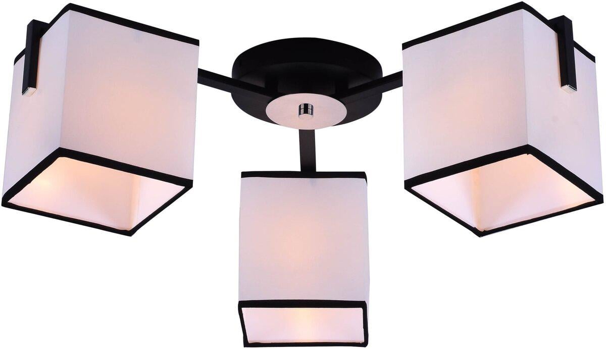Люстра потолочная с абажурами Light House SRS-20724/3 плафон белый/черный Черный/Хром