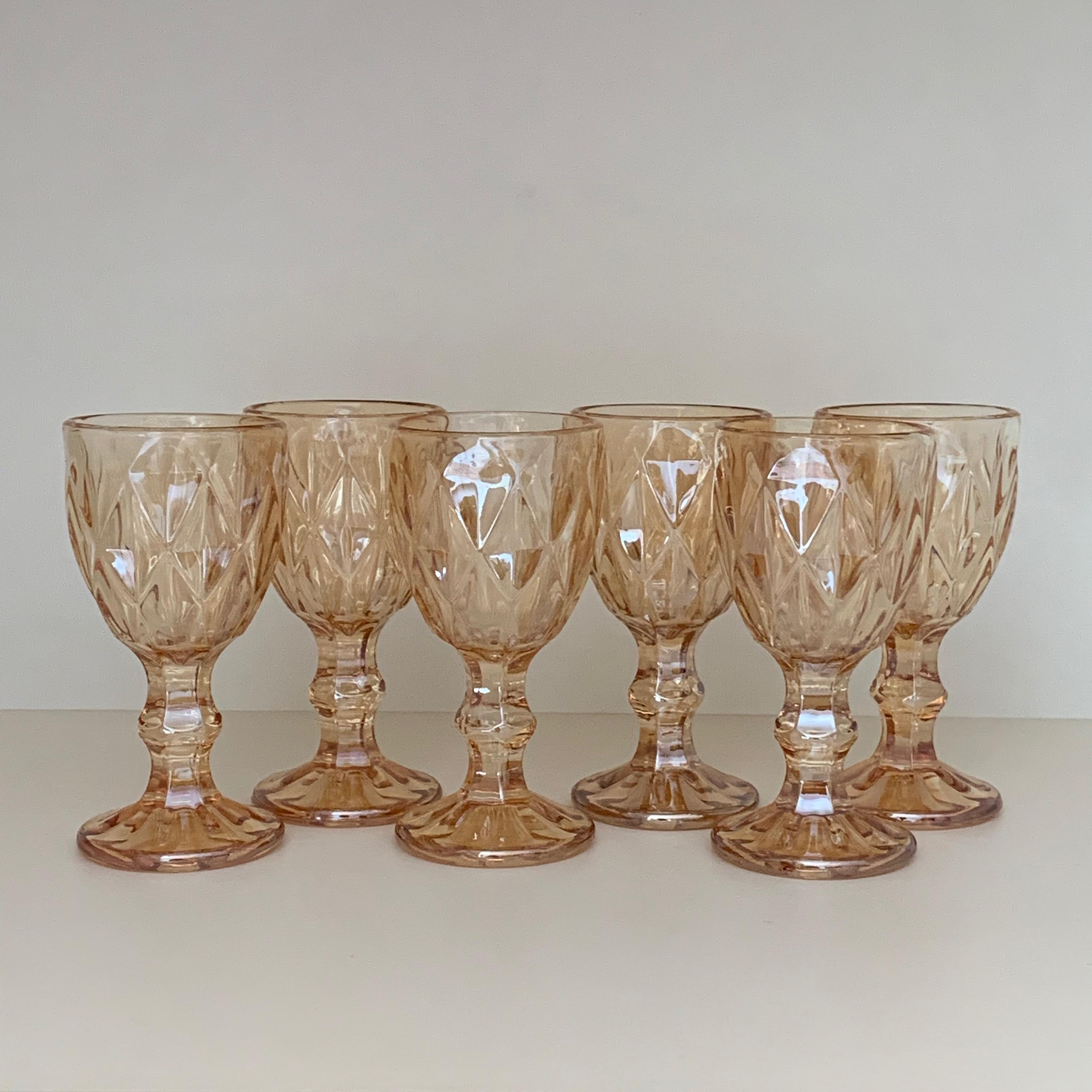 Набор рюмок из цветного стекла 40 мл 6 шт Золотой ( 0013)