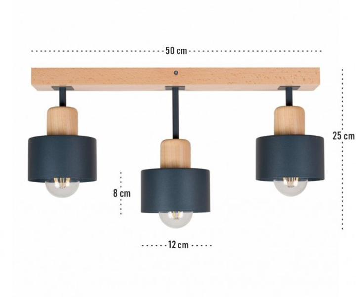 Потолочный светильник WoodLume 3 Line Gray (PL-0002843 MW/GB) - фото 2