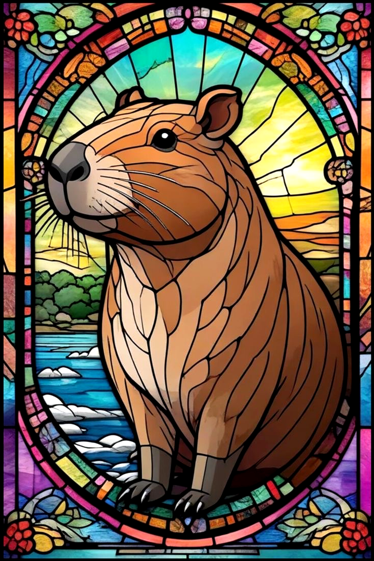 Алмазная мозаика Капибара. Витраж 30х45 см (28915486) Алмазная мозаика Капибара. Витраж 30х45 см (28915486)
