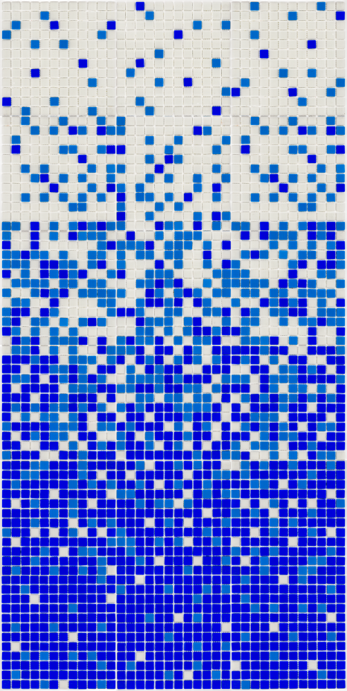 Мозаїка скляна AquaMo MX25-1-01-02-03 розтяжка градієнт 1912x317x4 мм в басейн спа ванну Біло-блакитний (004111)