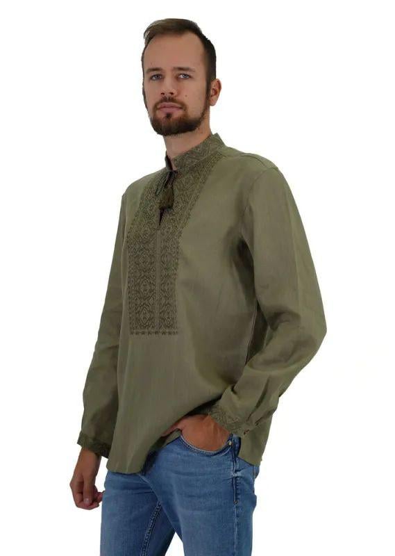 Вышиванка мужская р. 50 Зеленый (488) - фото 4 Вышиванка мужская р. 50 Зеленый (488) - фото 4