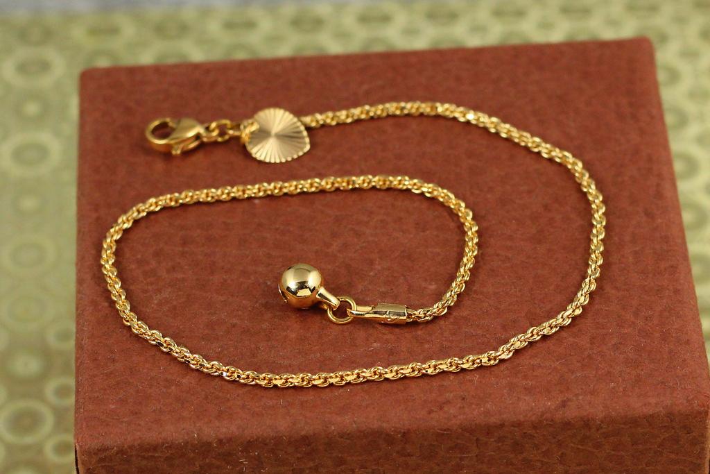 Браслет Xuping Jewelry на ногу корда 26 см Золотистый (27446743)