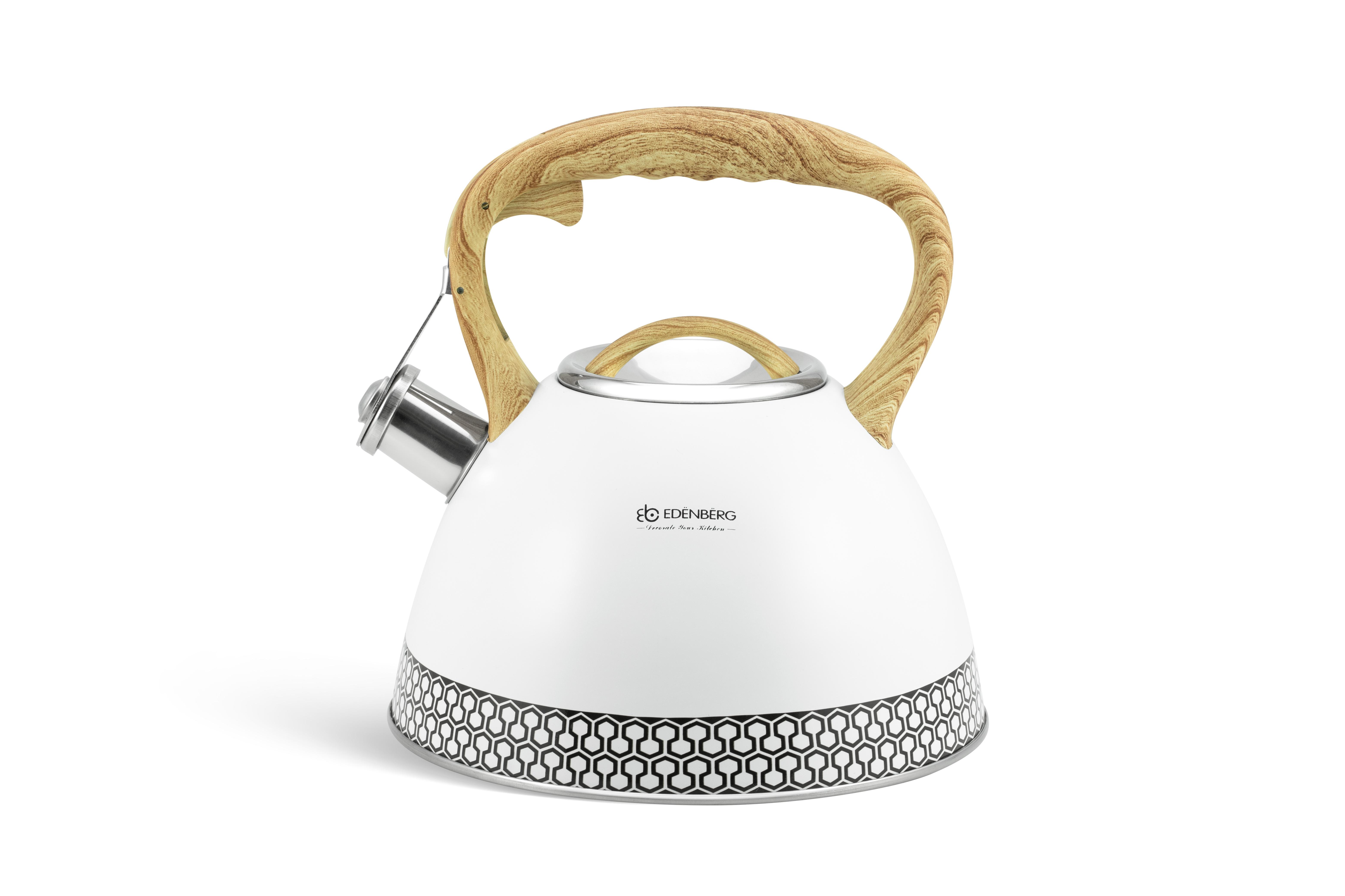 Чайник Edenberg со свистком из нержавеющей стали меняет цвет 3 л (EB-8809-white)