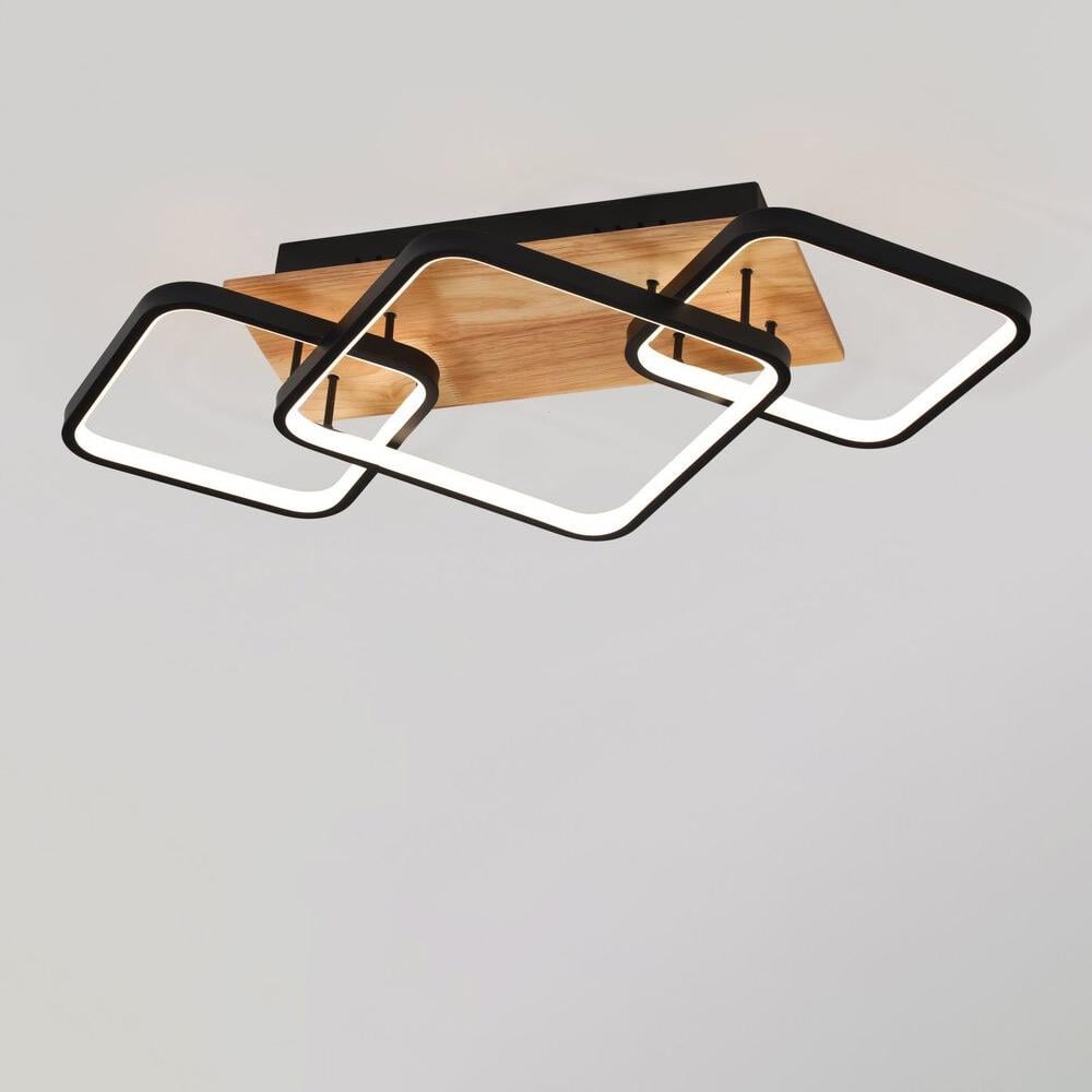 Люстра потолочная светодиодная Light House SRS-20780/650 Черный/Дерево Люстра потолочная светодиодная Light House SRS-20780/650 Черный/Дерево