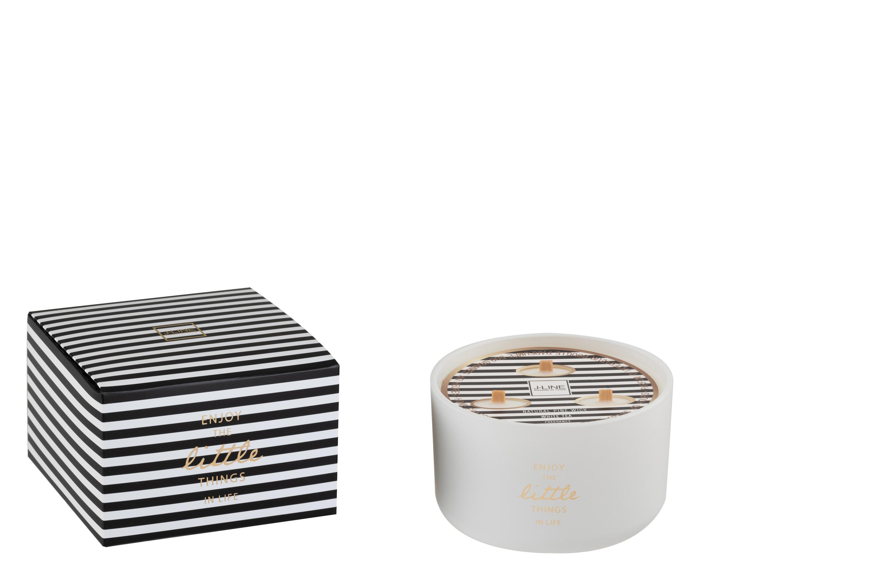 Свеча ароматическая J-LINE в ящике на 3 фитиля Белый (95692)