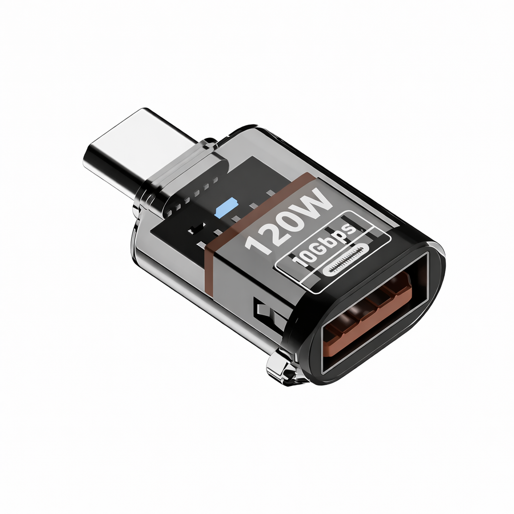 Адаптер USB 3.2 на Type-C OTG 10Gbps 120W для быстрой зарядки и передачи данных