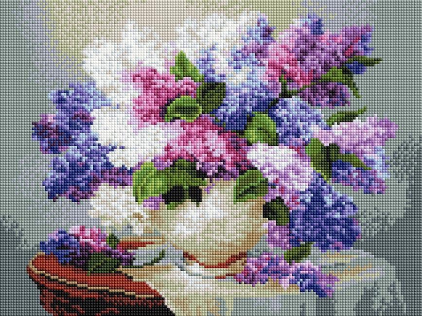 Алмазна мозаїка на підрамнику ColorArt Букет бузку 30х40 см (ST408)