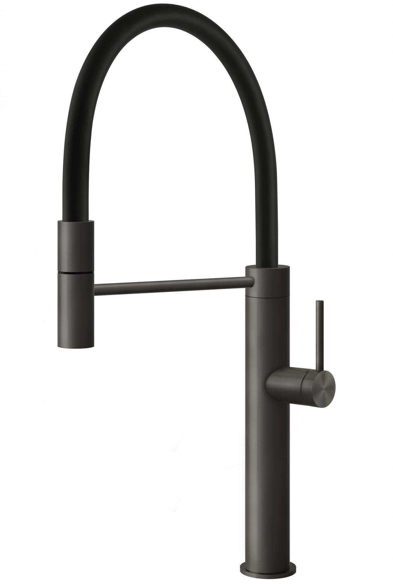 Смеситель кухонный Gessi 316 Flessa Черный брашированный метал PVD (60010#707)