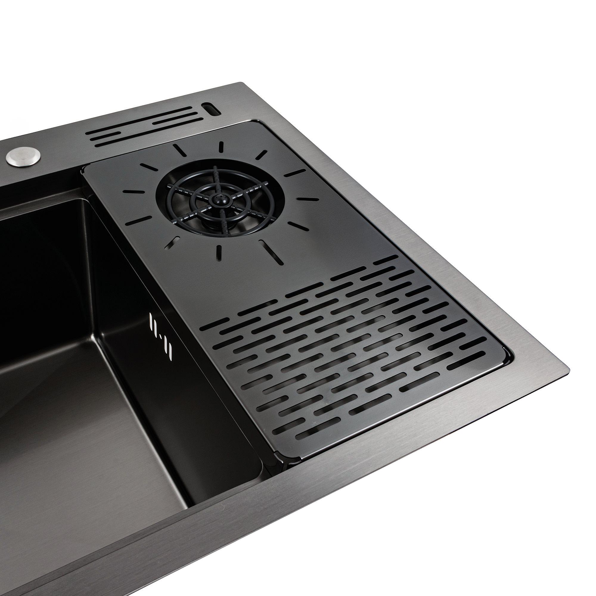 Мийка кухонна Platinum Handmade PVD 78х46 см Чорний - фото 3