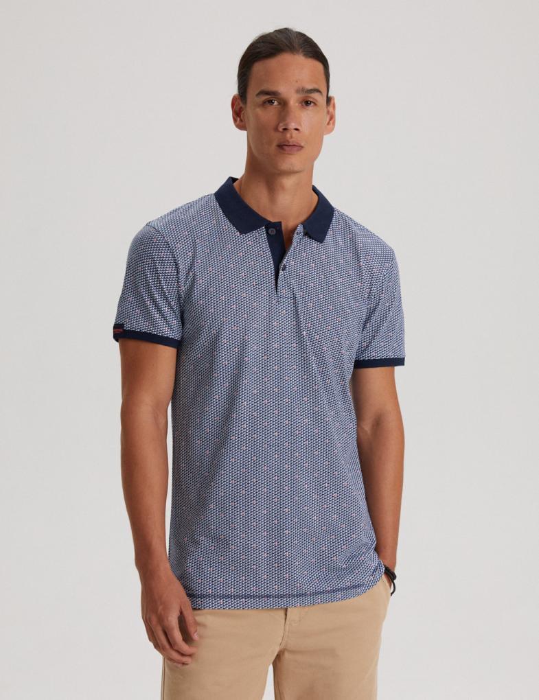 Футболка поло чоловіча Diverse YIN XL Біло-синій (5902598854957)