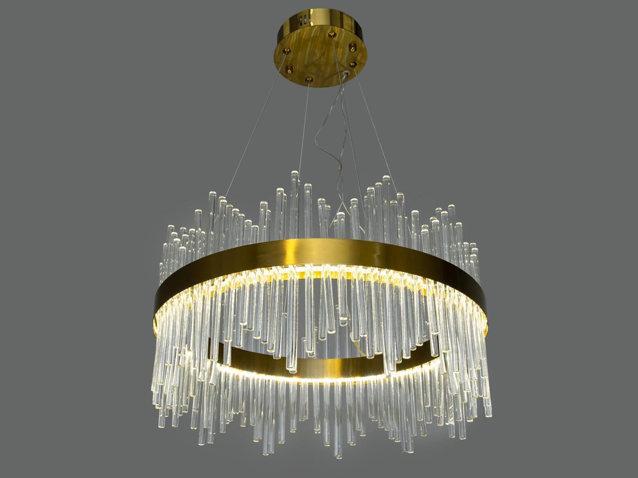 Люстра хрустальная светодиодная в гостиную 839-500BR-LS 130W на 19 м2 Бронзовый (2294297138)