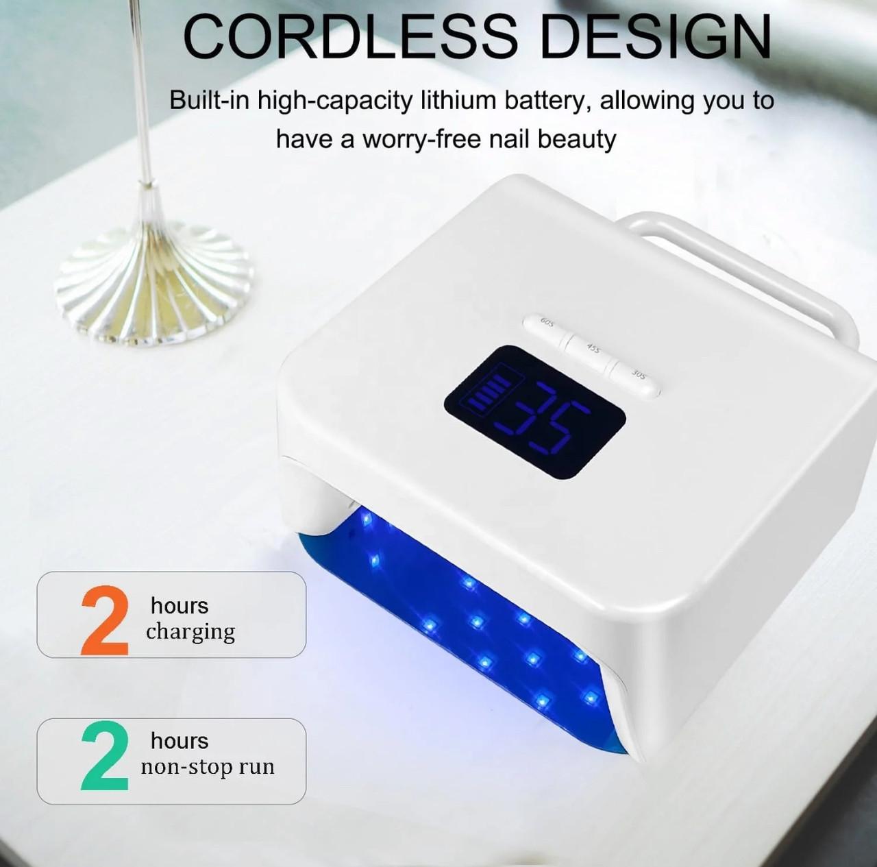 Лампа UV/LED беспроводная BY10 9600 mAh 220 Вт Белый - фото 2 Лампа UV/LED беспроводная BY10 9600 mAh 220 Вт Белый - фото 2