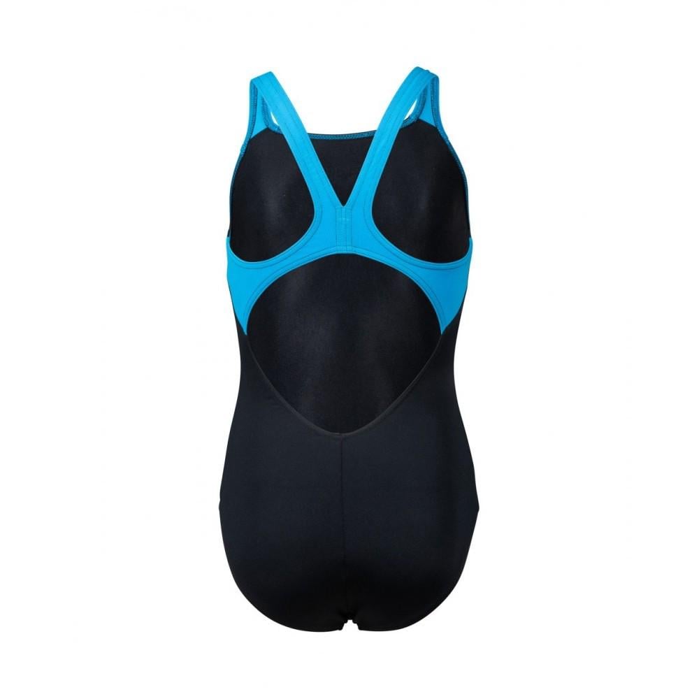 Купальник закрытый для девочек Arena BUTTERFLY SWIMSUIT V BACK 152 см Черный/Голубой (006746-580 152) - фото 2