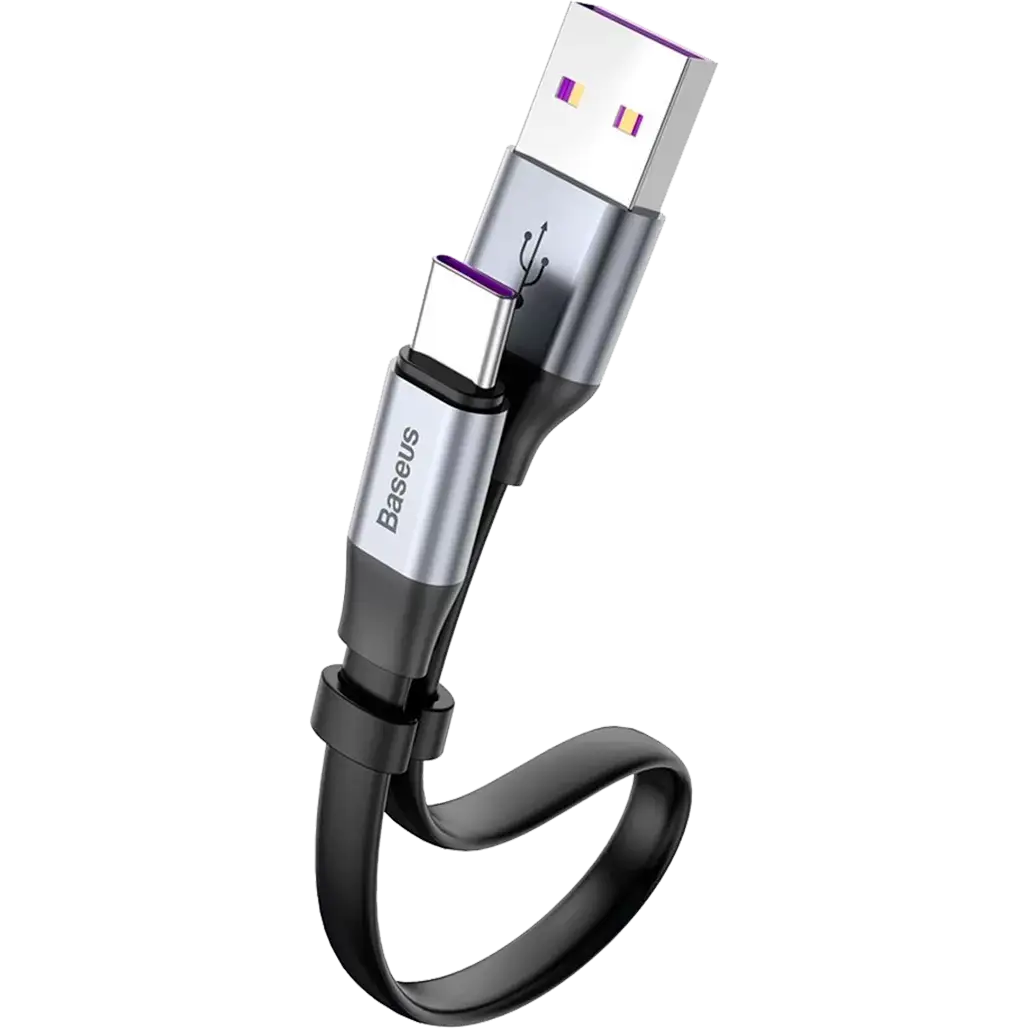 Кабель BASEUS Simple HW Quick Charge Cable USB to Type-C CATMBJ-BG1 40W 0,23 м Black/Grey