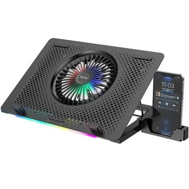 Подставка охлаждающая Hoco DH11 для ноутбука с RGB подсветкой Black - фото 1