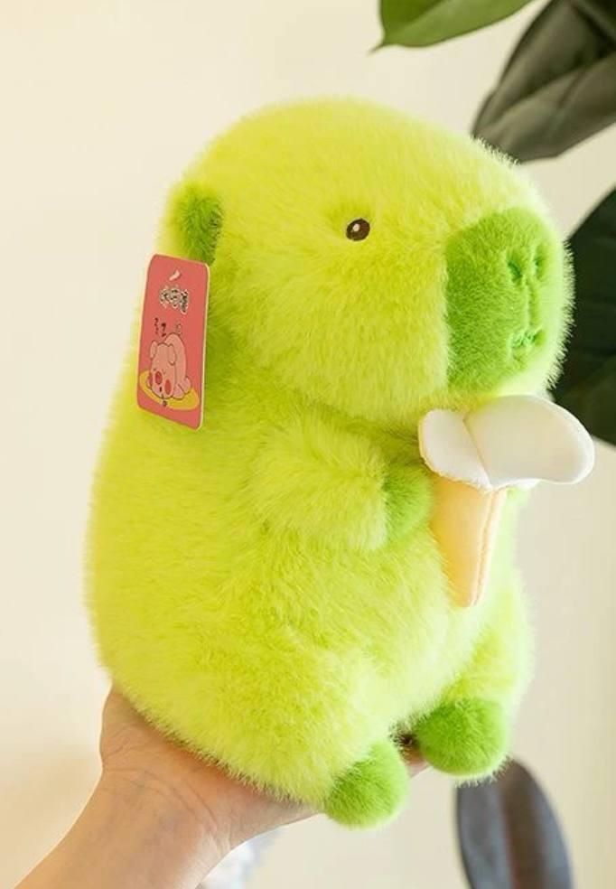 Мягкая игрушка объятия Капибара с бананом 32 см Зеленый (2601015257) - фото 4 Мягкая игрушка объятия Капибара с бананом 32 см Зеленый (2601015257) - фото 4