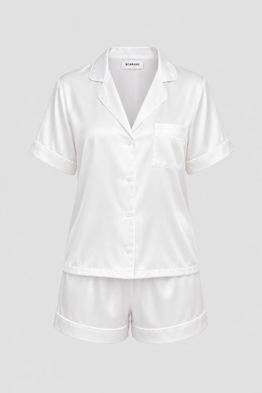 Піжама жіноча шовкова BO.Brand Total S White (37964) Піжама жіноча шовкова BO.Brand Total S White (37964)