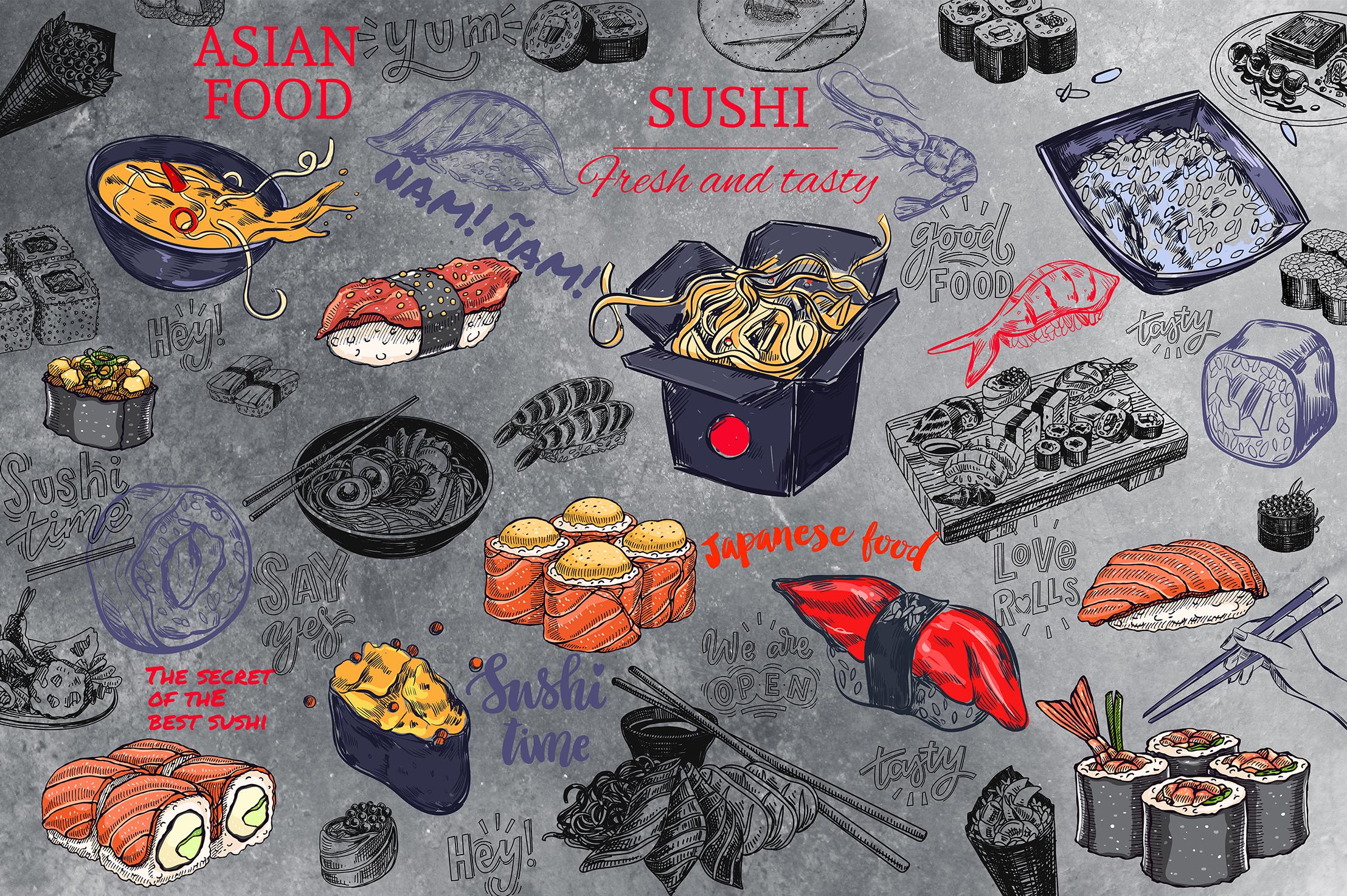 Фотообои флизелиновые Upstream Японская кухня 368х245 см (S5OTR-088/7)